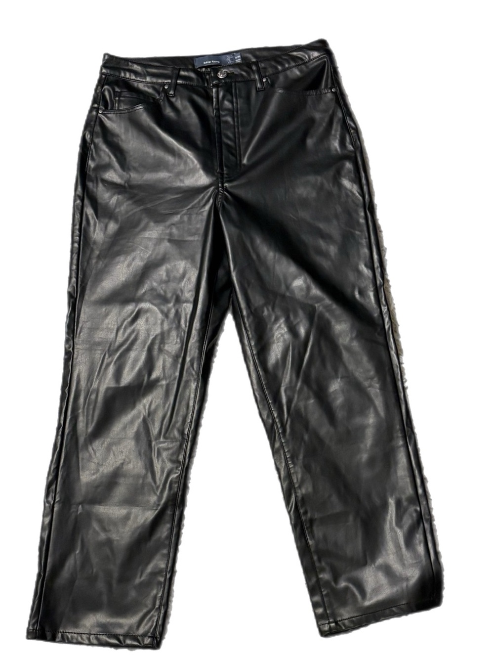 Indigo Rising black faux leather straight-leg pants